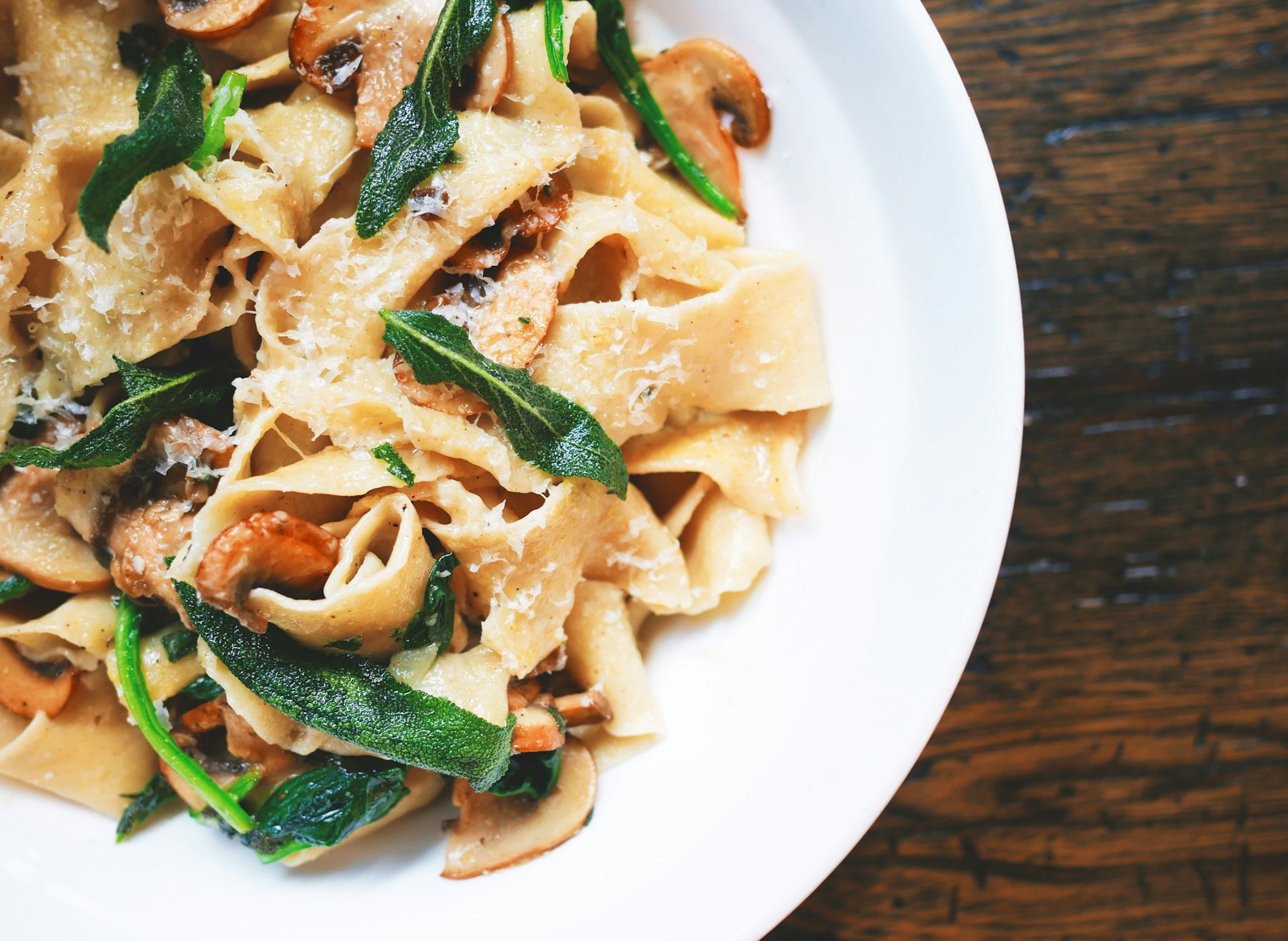 A freshly prepared plate of Italian pasta