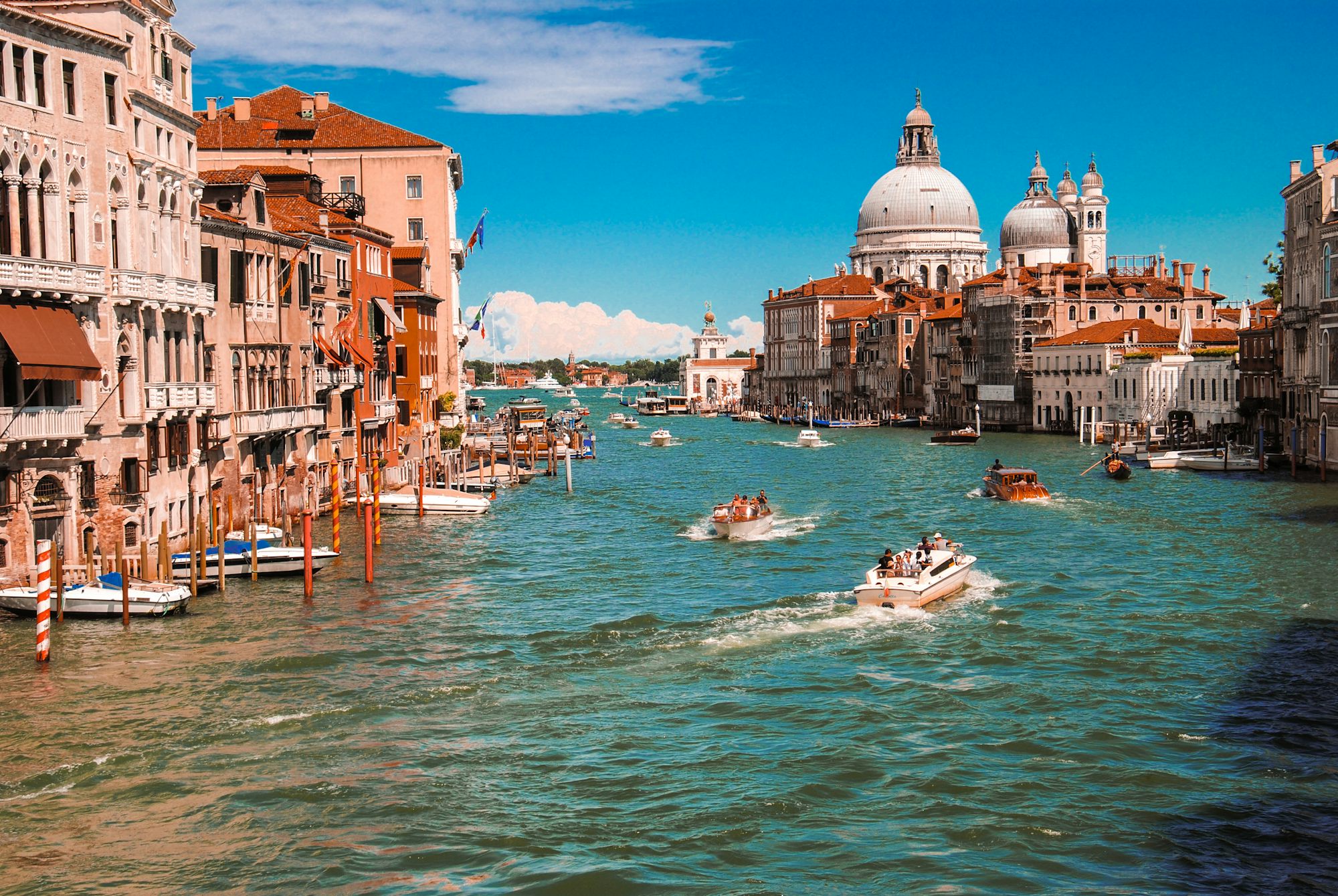 Venice Grand Canal with the domes of Santa Maria della Salute
